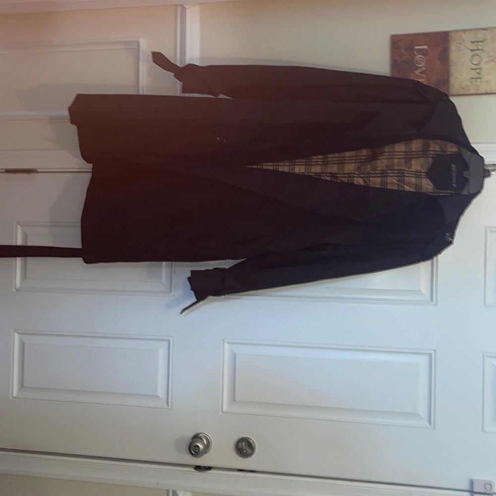 Black trench coat for men size 3XL